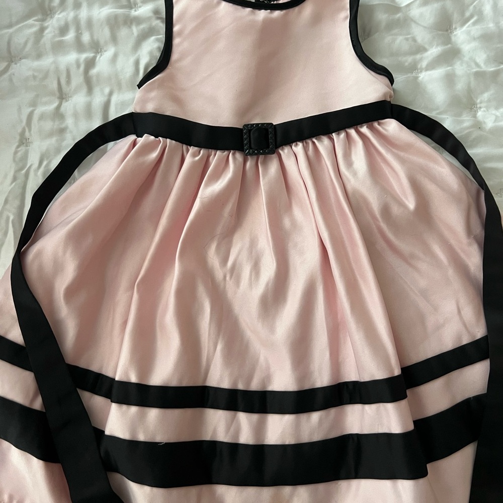 Elegant Pink and Black Kids Formal Dress